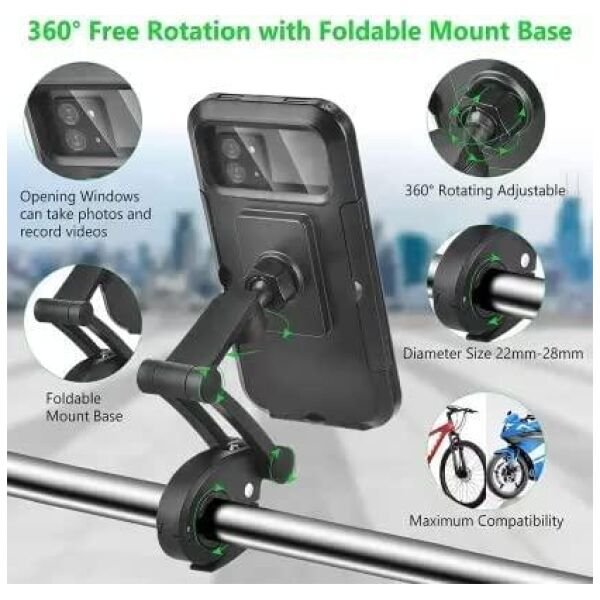 Universal 360 Rotation Bike Waterproof Cell Phone Holder - Image 2