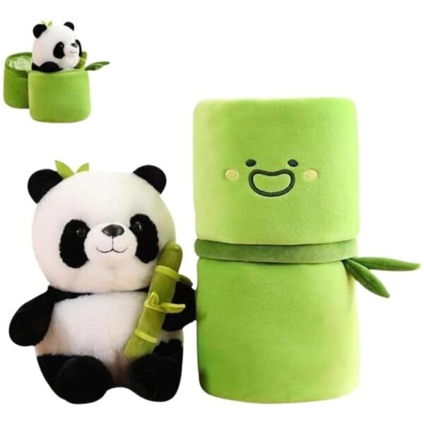 Cute Panda Plush With Bamboo - Image 3