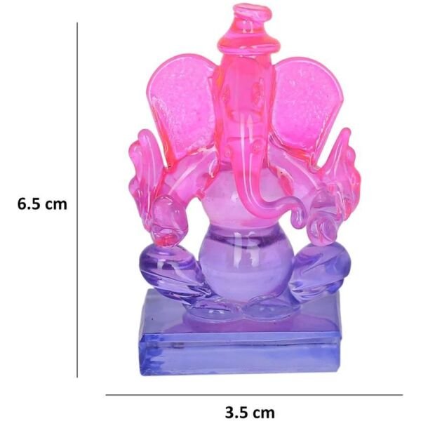 Crystal Ganesh Twin Side Face Car Dashboard Idols Showpiece 6.5 cm  (Crystal, Multicolor) - Image 3