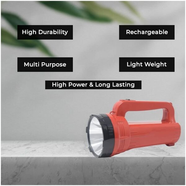 Powerful Solar Rechargeable Torch With Emergency LED Light - Image 2