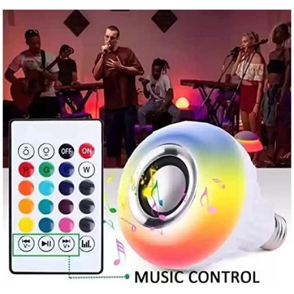 Multicolor Rgb Music Bulb, Wireless Bluetooth Bulb With Speaker And Remote Control - Image 4