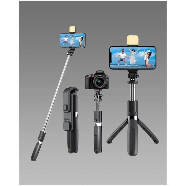 Extendable Flash 3-in-1 Selfie Stick Tripod with Bluetooth Remote - Image 3