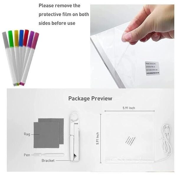 3D LED Light Glass Acrylic Writing Pad - Image 3