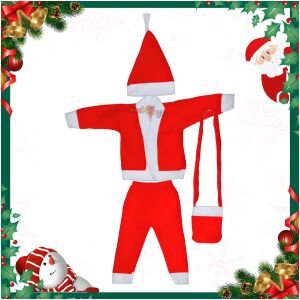 Combo of Chirtsmas Santa Claus Dress & Beard (Pack of 2)