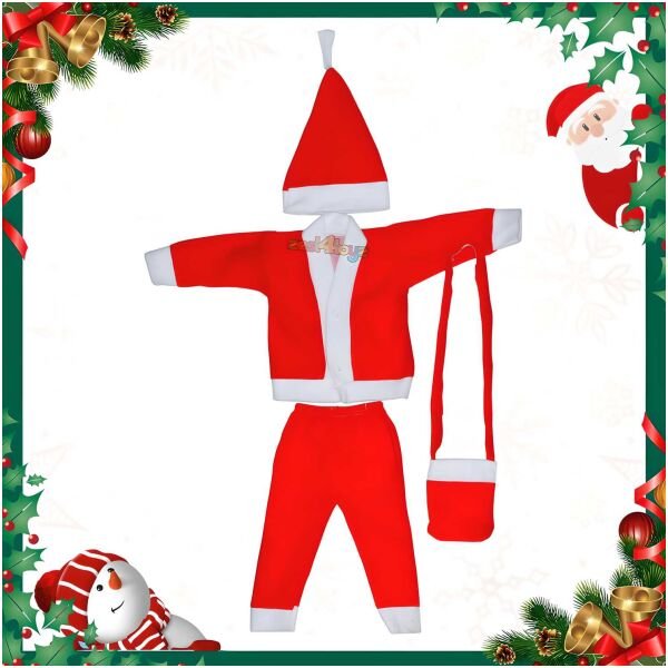 Combo of Chirtsmas Santa Claus Dress & Beard (Pack of 2)