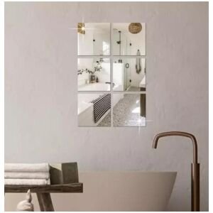 Big Square Silver 3D Acrylic Mirror Wall Sticker (Pack of 1)