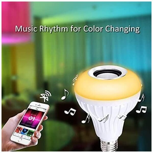 Multicolor Rgb Music Bulb, Wireless Bluetooth Bulb With Speaker And Remote Control - Image 2