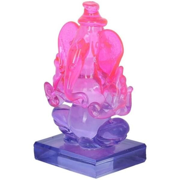 Crystal Ganesh Twin Side Face Car Dashboard Idols Showpiece 6.5 cm  (Crystal, Multicolor) - Image 2