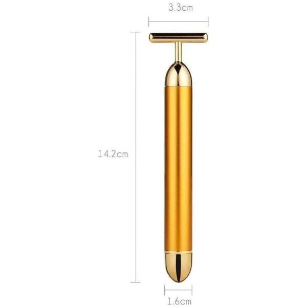 24K Gold Energy Beauty Bar Electric Facial Massage Roller - Image 2