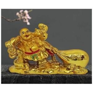 Feng Shui Lucky Laughing Buddha Pulling Big Potli Showpiece