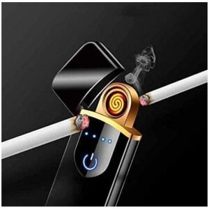 Rechargeable Windproof Slim Coil Lighter with Smart Fingerprint Sensor Double Side Ignition Lighter Cigarette