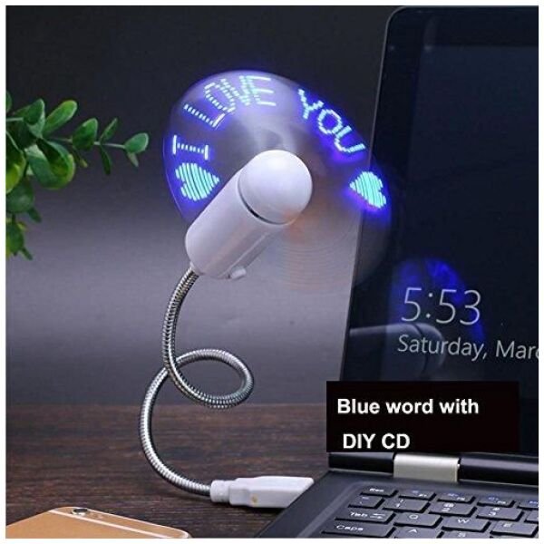 USB LED Fan with Programmable CD Customized Message - Image 2