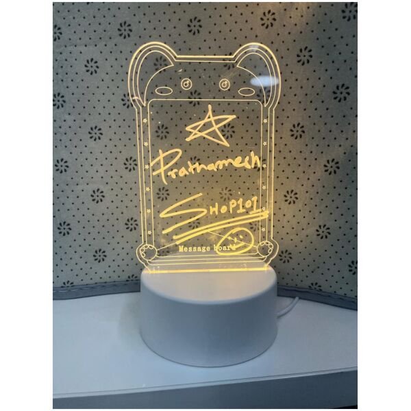 3D Creative Visualization Acrylic Light Table Light Writing Message Board for Keeping Notes, Messages, Greetings Smart USB Connected Writing Notes for Home Office Erasable Board(Rectangle) - Image 2