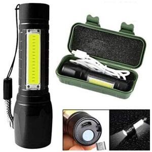 Mini Portable XPE + COB LED Tactical Flashlight with 3 Adjustable Modes & Inbuilt Rechargeable Battery for Emergency Usage