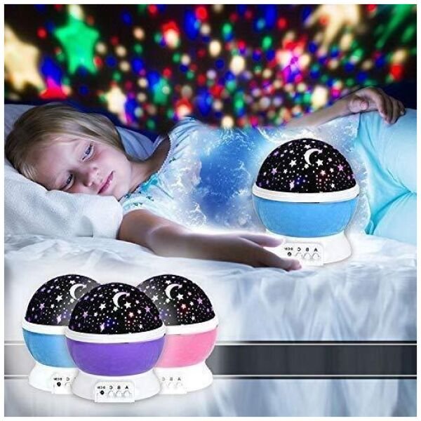 Star Master Rotating 360 Degree Moon Night Light Lamp Projector With Colors and USB Cable Lamp for Kids Room Night Bulb (Multi Color,Pack of 1) (Random) - Image 2