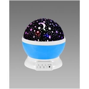 Star Master Rotating 360 Degree Moon Night Light Lamp Projector with Colors and USB Cable,Lamp for Kids Room Night Bulb (Multi Color,Pack of 1) (Random)