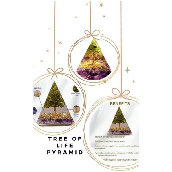 Tree of Life Peridot Orgon Pyramid - Image 4