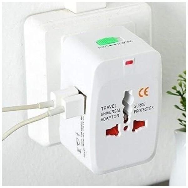 Worldwide Travel Adapter with Built in Dual USB Charger Ports