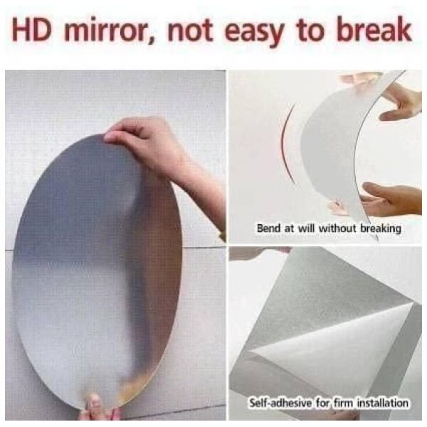 Combo of Oval Shape & Square Shape Mirror (Pack of 2) - Image 3