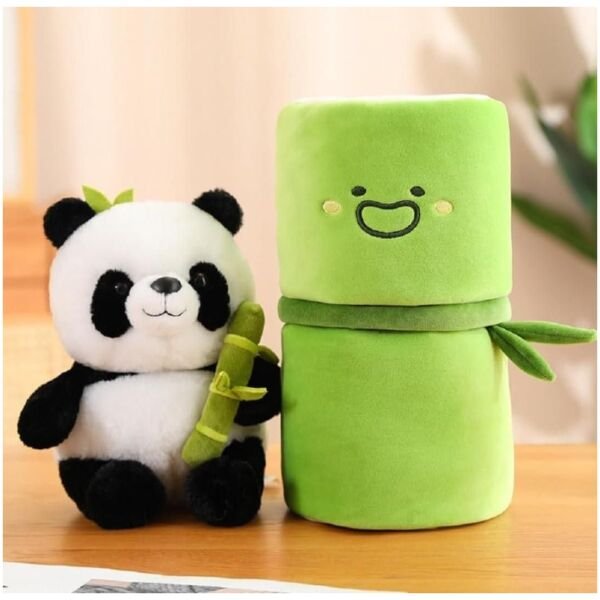 Cute Panda Plush With Bamboo - Image 2