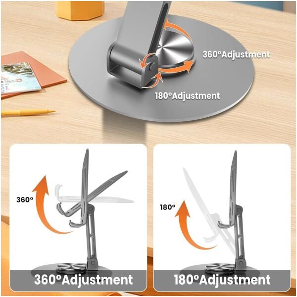 Aluminium 360° Rotatable Phone/Tablet Stand - Image 2