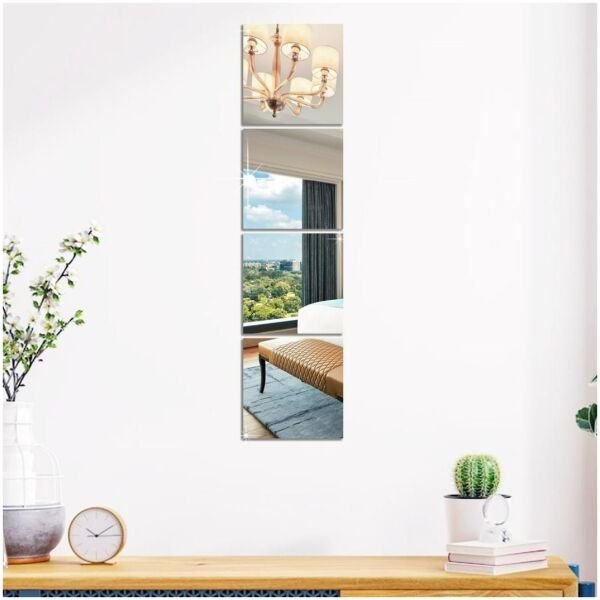 Big Square Silver 3D Acrylic Mirror Wall Sticker (Pack of 1) - Image 2