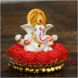 CraftIndia Lord Ganesha idol on Decorative Plate for Car and Home