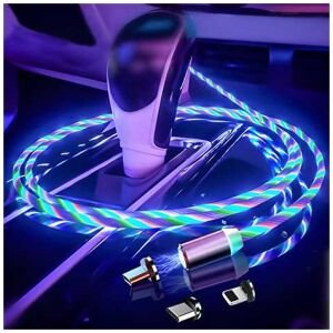 Magnetic USB 360 Degree Rotation 3 in 1 Fast Charging Data Cable Compatible