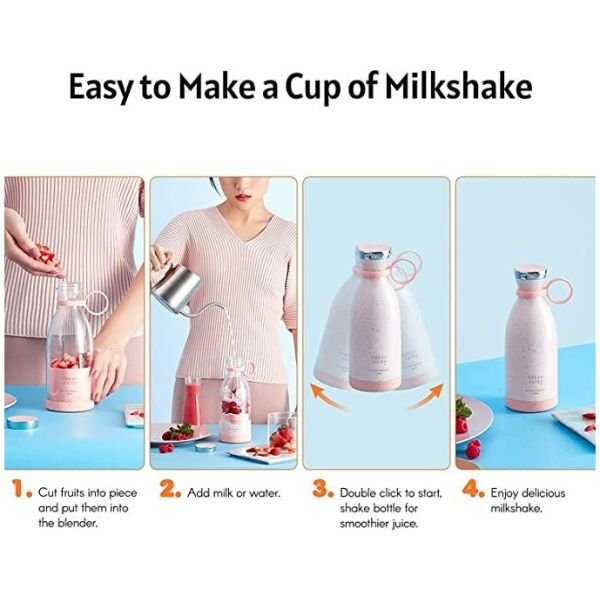 Mixen Fresh Juice Portable Blender, 350ML Smoothie Blender Bottle, Grinder For Smoothie or Shakes, Baby Food, Personal Mixer, Mini Juicer - Image 3