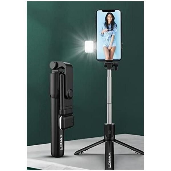 Extendable Flash 3-in-1 Selfie Stick Tripod with Bluetooth Remote - Image 2