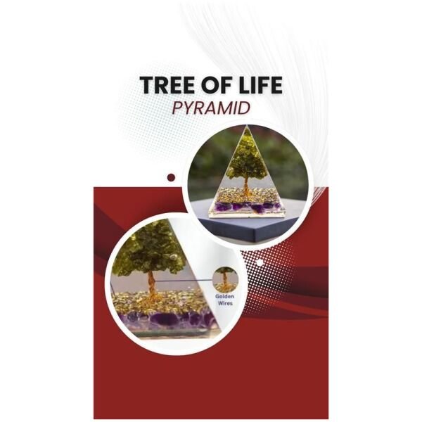 Tree of Life Peridot Orgon Pyramid - Image 2