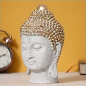 CraftIndia Decorative Buddha Head Polyresin Showpiece