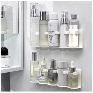 5 Grid Plastic Cosmetic Organiser No Punching Cuttable Storage Holder (Pack of 2)