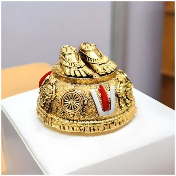 Gold Plated Antique Lord Balaji Charan Paduka