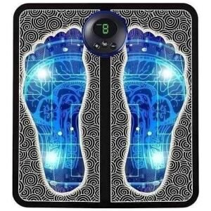 Foot Massager Feet Massage Machine Electronic Muscle Stimulator Massage Mat USB Rechargeable Massager (Black)
