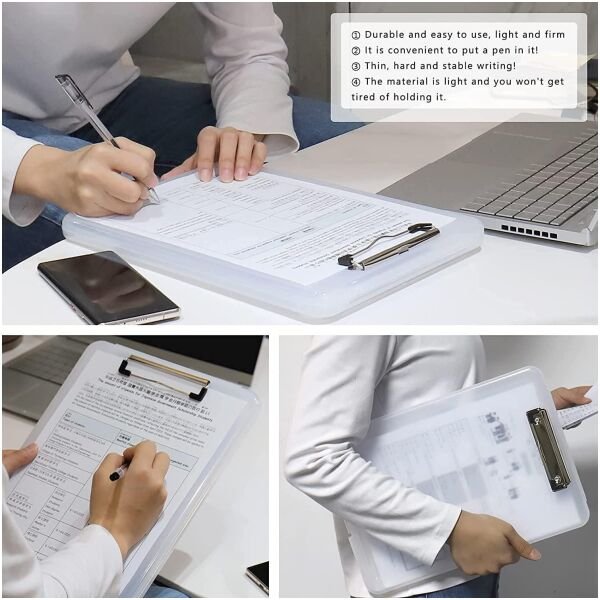 Clipboard Paper Holder Storage Writing Pad with Storage Plastic Clipboard Ideal for Office, Nurse, Students, Teachers, Sales - Image 3