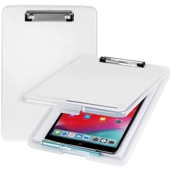 Clipboard Paper Holder Storage Writing Pad with Storage Plastic Clipboard Ideal for Office, Nurse, Students, Teachers, Sales