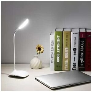 Flexible USB Led Desk Lamps/Table Lamp Study Reading Lamp USB Rechargeable Led Touch Led Lamp White Table Lamp (21 cm, White)