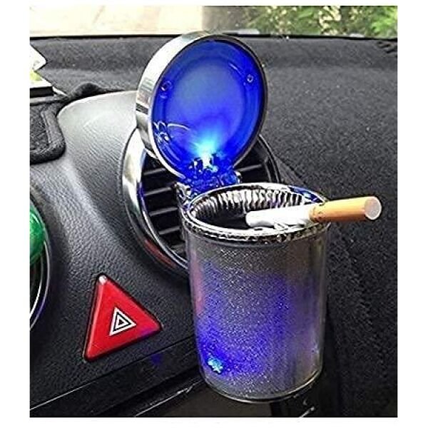 Diamond Cut Surface Designer Cigarette Car Ashtry With LED Light - Image 3