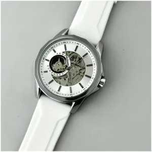 Armani Exchange Watch All White With Silver Premium Automatic For Men (SHZ842)