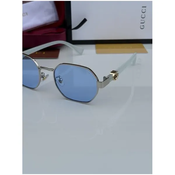 Stylish Gucci Sunglasses Silver Black (ETS35) - Image 3