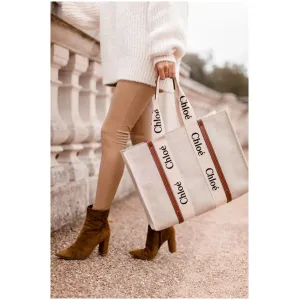 Chloe Canvas Tote Bag With Dust Bag For Women (FT505)