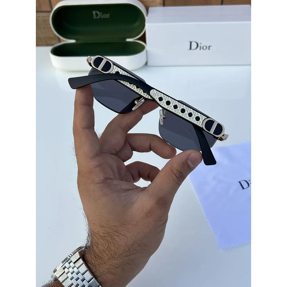 Elegant Dior Sunglasses Gold Black (SW6010) - Image 2