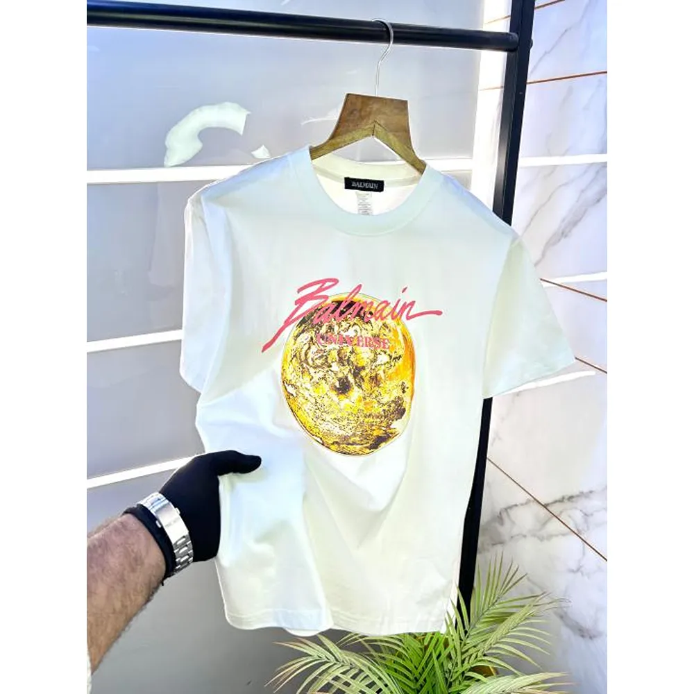 Trendy Balmain Paris T-shirt White Round Neck For Men (BOT2539) - Image 2