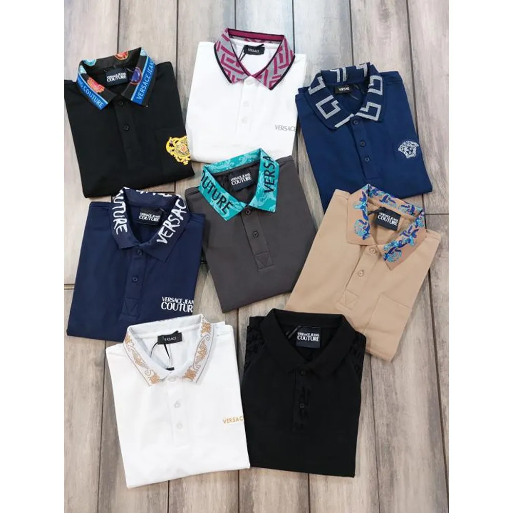 Trendy Versace Polo T-shirt Black Collar Neck For Men (BOT2529) - Image 2